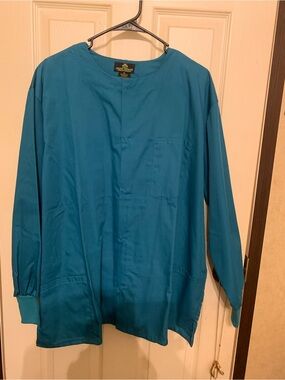Unbranded Teal Button-Down Women's Scrub Top